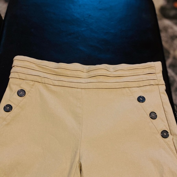 Joe B Beige Straight Leg Pants with Scrunched Top and Side Buttons - Picture 2 of 12